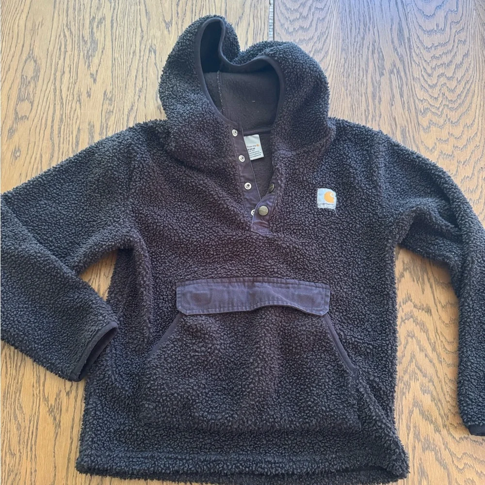Carhartt Dark Gray Sherpa Jacket boys size 10